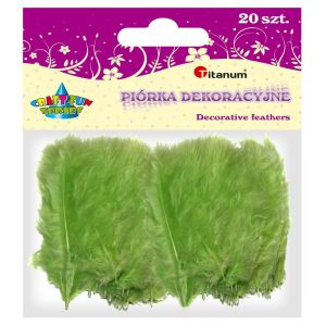 Piórka dekoracyjne Titanum Zielone, 20szt